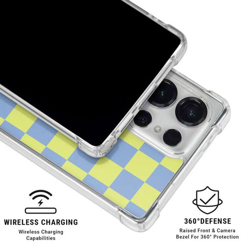 Neon Checkered Galaxy S25 Ultra Clear Case